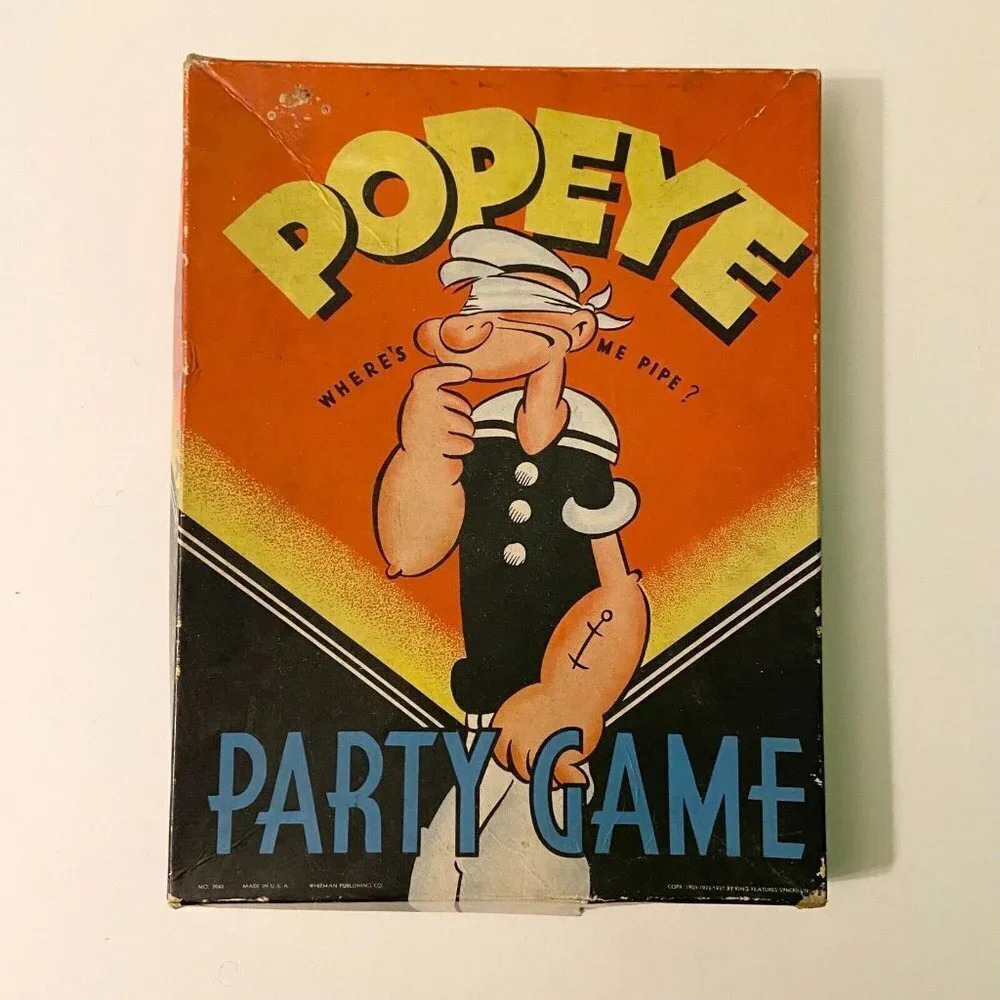 Vintage 1937 Popeye Party Game Where My Pipe Pin  The Sailor Whitman Game